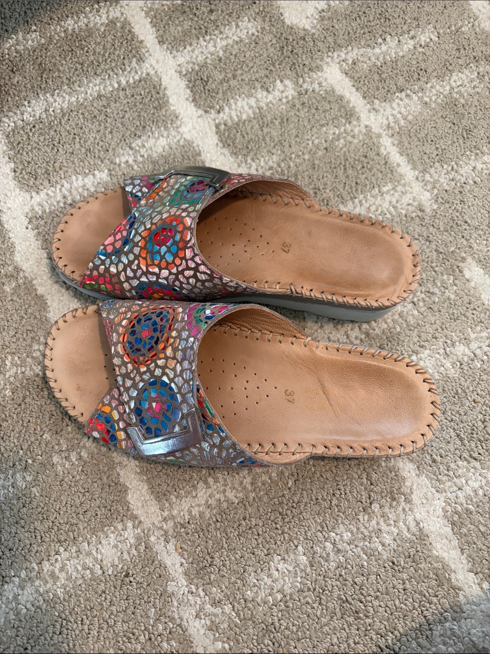 Colorful Leather Slides